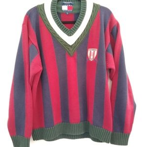 Vintage Tommy Hilfiger cable knit crested sweater